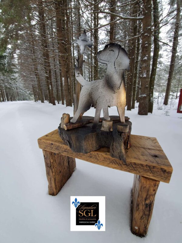 Steel & wood dog console