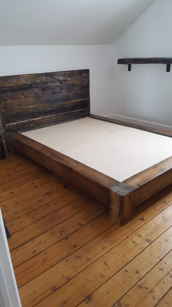 100% wood queen bed - Image 4