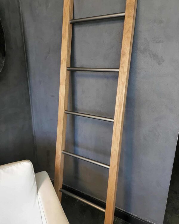 Oak & Steel Decorative Ladder