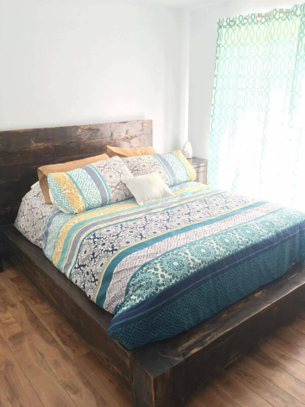 100% wood queen bed - Image 13