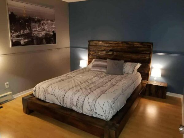 100% wood queen bed - Image 17