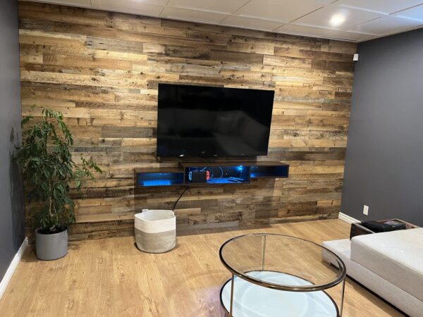 Mixed brown recycled barn wood planks - Image 5