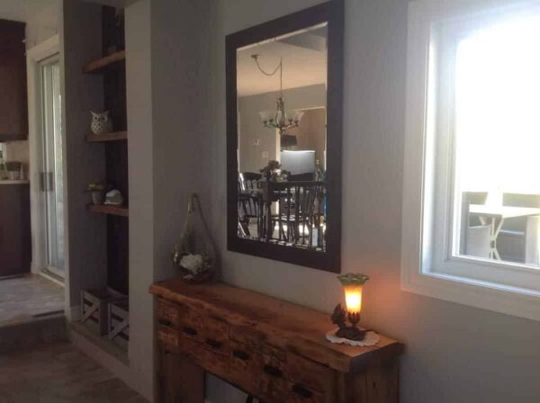 Console with drawers.