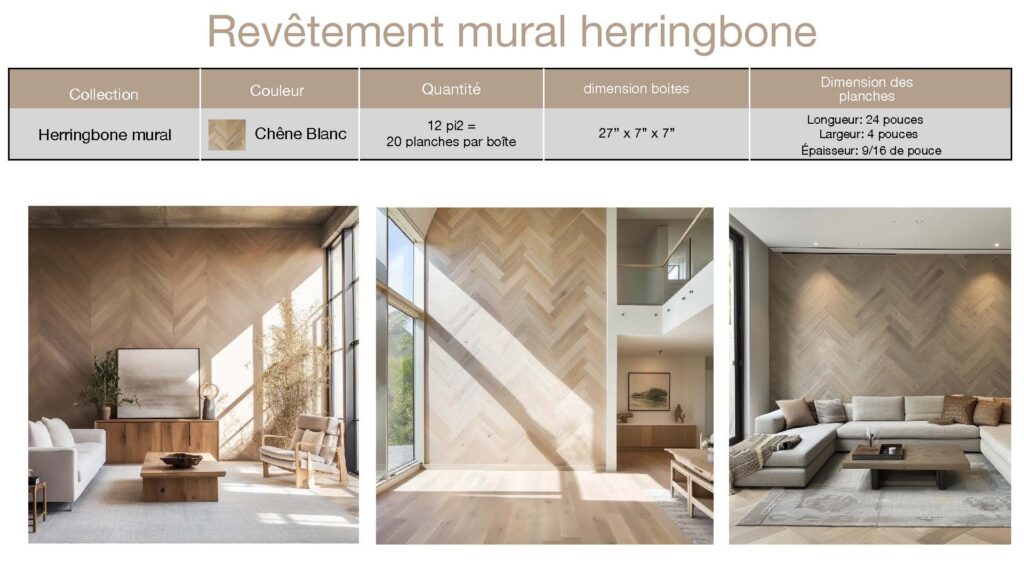 Revêtement mural herringbone